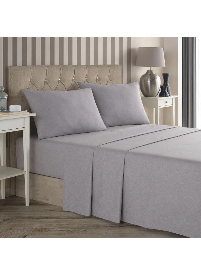 Deluxe Ash Grey Comfy Flat Bed Linen Set (5 Pieces) - 240 x 260 cm - Image 4